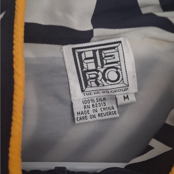 Vintage Yellow and Black silk Women's Bomber Jacket retro - Picture 4 of 10